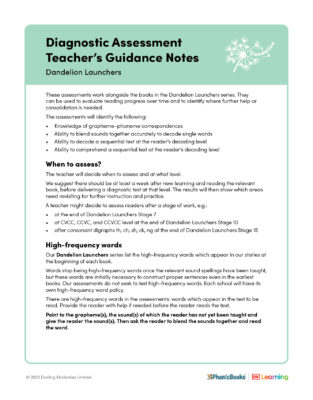 US diagnostic assessments teachers notes