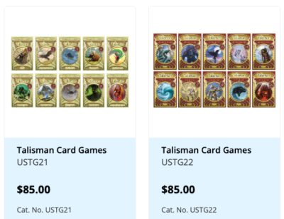Talisman card games